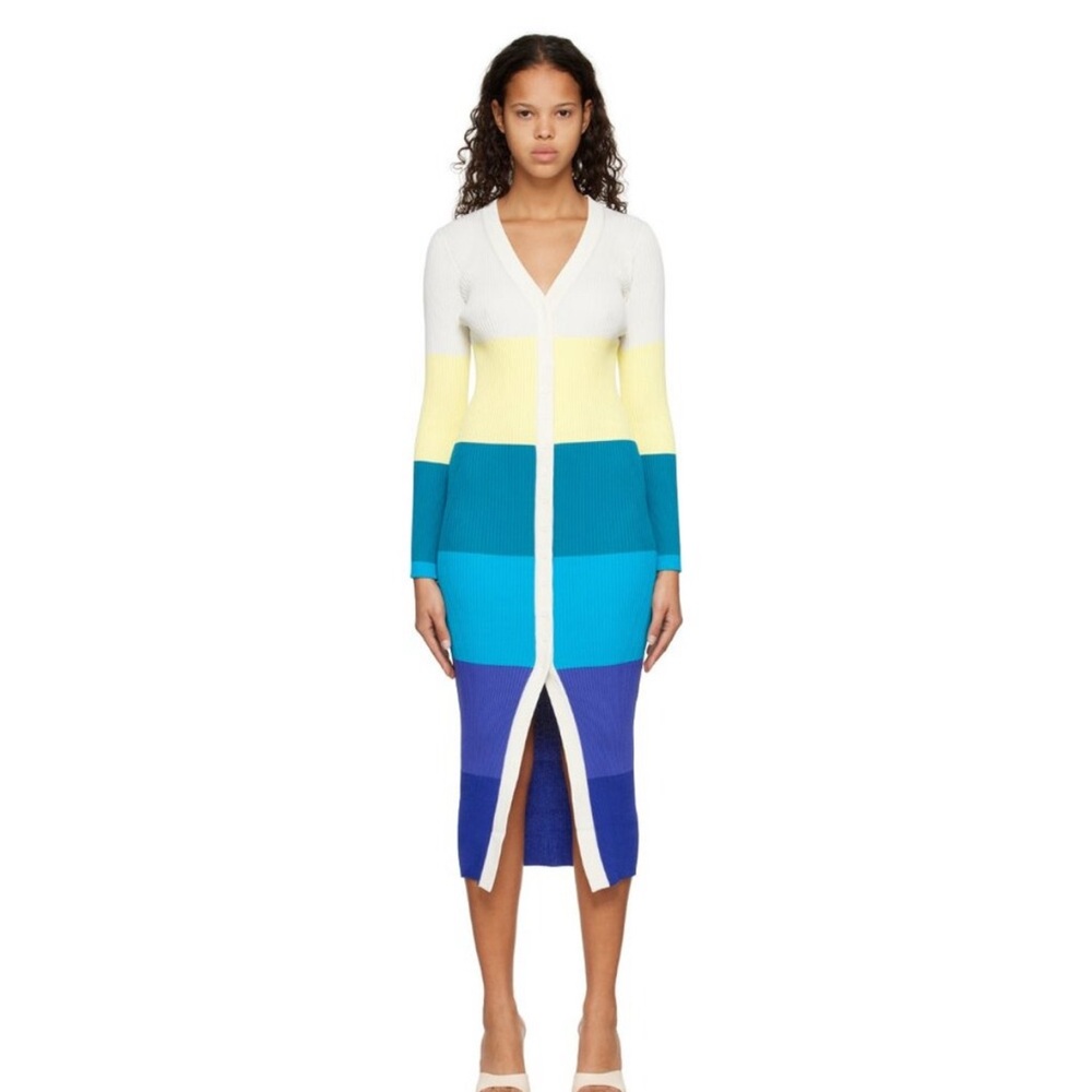 STAUD Shoko Midi Colorblock Dress